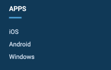 Find the “apps” section Find the “apps” section